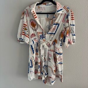 Label of Love Italy Summer Graphic Print Romper